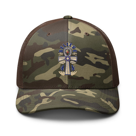 [ID: 680-G178] Believe  - Faith Symbol Camouflage Trucker Hat