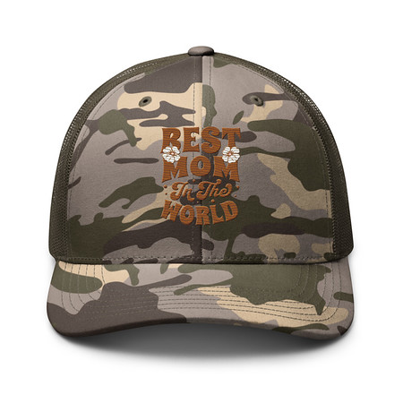 [ID: 680-G189] Best Mom in the World - Flowers Camouflage Trucker Hat