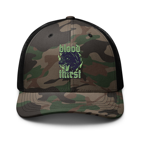 [ID: 680-G238] Blood Thirst - Neon Dog Camouflage Trucker Hat