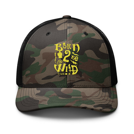 [ID: 680-G255] Born 2 Be Wild Camouflage Trucker Hat