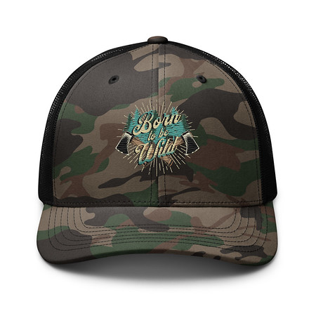 [ID: 680-G262] Born to be Wild (2) Camouflage Trucker Hat