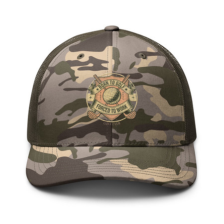 [ID: 680-G266] Born To Golf Camouflage Trucker Hat