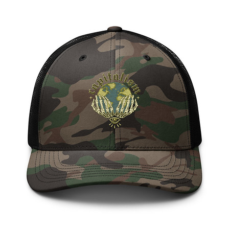 [ID: 680-G333] Capitalism - Earth Camouflage Trucker Hat