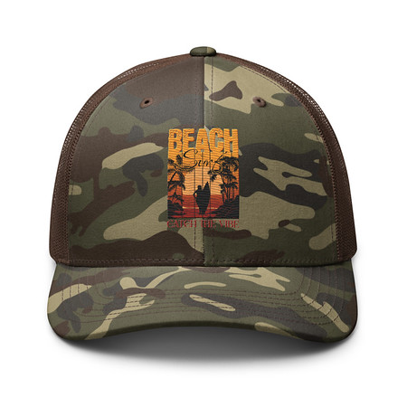 [ID: 680-G342] Catch the Vibe Camouflage Trucker Hat