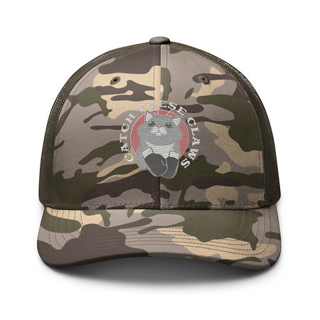 [ID: 680-G344] Catch These Claws - Cute Cat Camouflage Trucker Hat