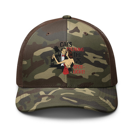 [ID: 680-G348] Cats Stealing the Spotlight Camouflage Trucker Hat