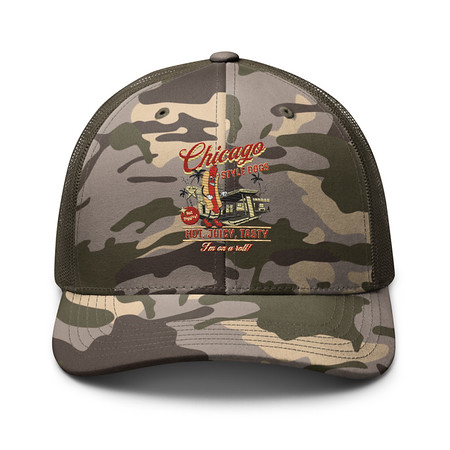 [ID: 680-G364] Chicago Style Hot Dogs Camouflage Trucker Hat