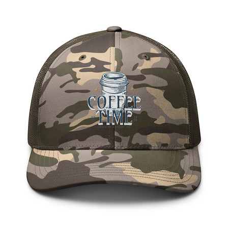 [ID: 680-G404] Coffee Time Camouflage Trucker Hat