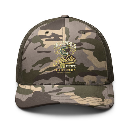 [ID: 680-G412] Columbus Athletic Camouflage Trucker Hat