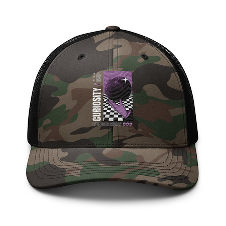 [ID: 680-G442] Curiosity Streetwear Camouflage Trucker Hat