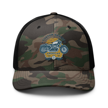 [ID: 680-G443] Custom Garage - Motorcycle Camouflage Trucker Hat