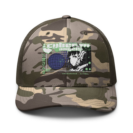 [ID: 680-G455] Cyber Angels - Y2k Girl Anime Camouflage Trucker Hat