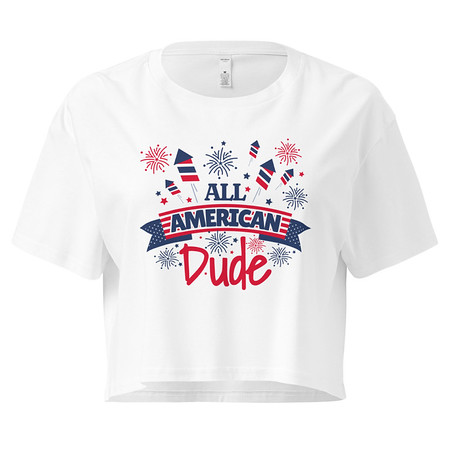 [ID: 636-G42] All American Women's Crop Top