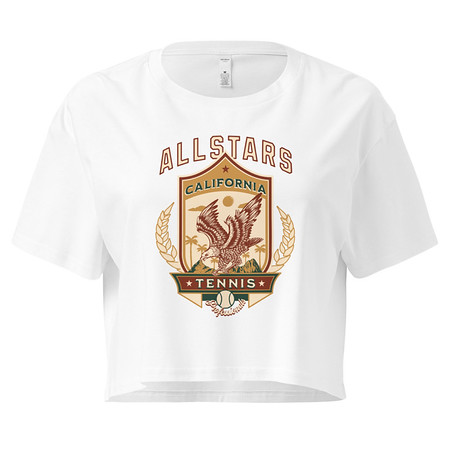 [ID: 636-G46] All Stars Tennis - Eagle Badge Women's Crop Top