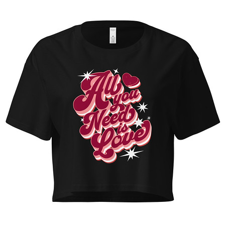 [ID: 636-G50] All You Need is Love - Retro Valentines Day Women's Crop Top