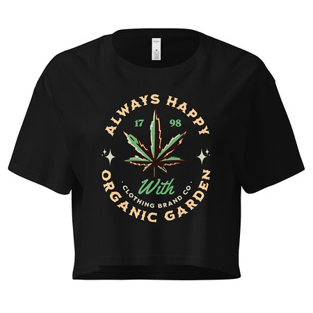 [ID: 636-G55] Always Happy - Cannabis Women's Crop Top