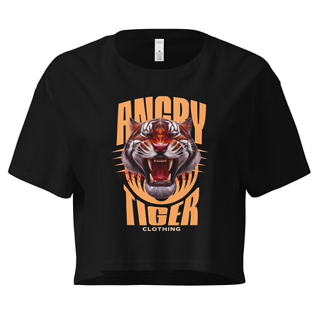 [ID: 636-G85] Angry Tiger - AI Women's Crop Top
