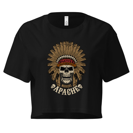 [ID: 636-G94] Apache Warriors - Indian Skull Women's Crop Top