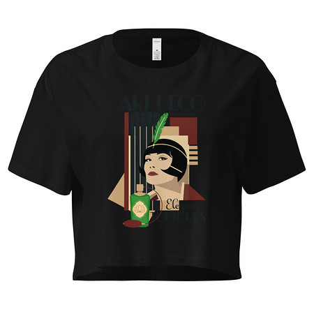 [ID: 636-G102] Art Deco Elegance Toujours Women's Crop Top