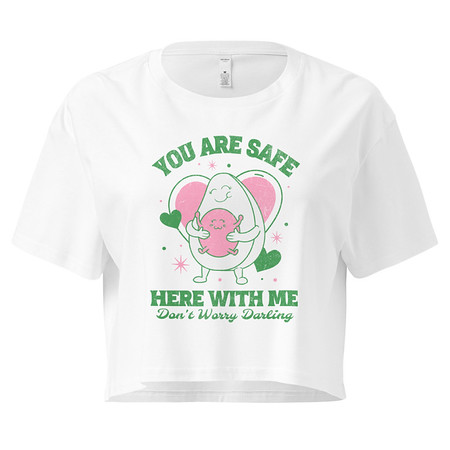 [ID: 636-G118] Avo Love - Typographic Cartoon Streetwear Women's Crop Top