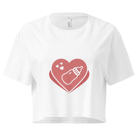 [ID: 636-G121] Baby Announcement - Feeding Bottle Women's Crop Top