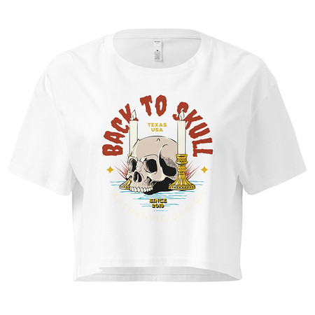 [ID: 636-G124] Back to Skull - Authenthic Design  Women's Crop Top