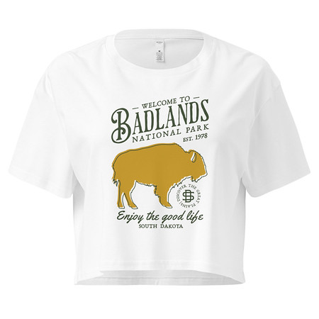 [ID: 636-G131] Badlands National Park - Bison Women's Crop Top