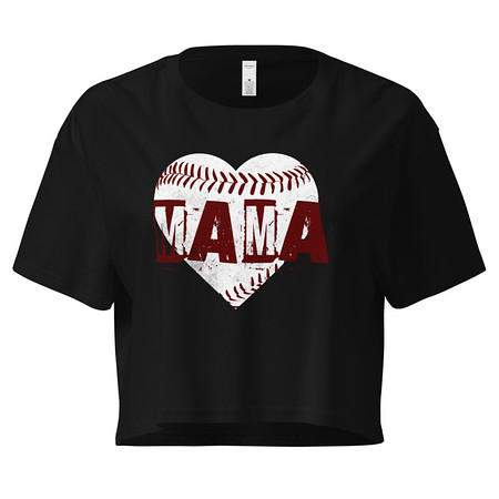 [ID: 636-G142] Baseball MAMA Women's Crop Top