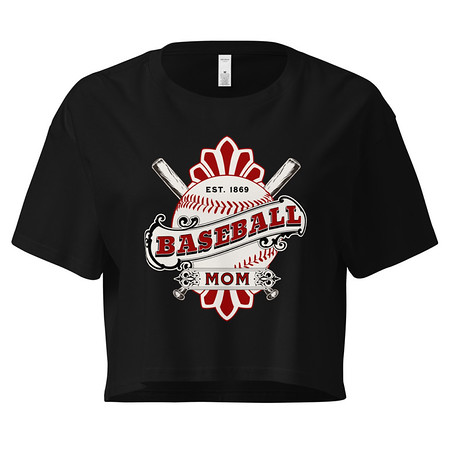 [ID: 636-G144] Baseball Mom Women's Crop Top