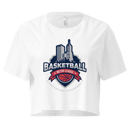[ID: 636-G149] Basketball Sports Logo Women's Crop Top