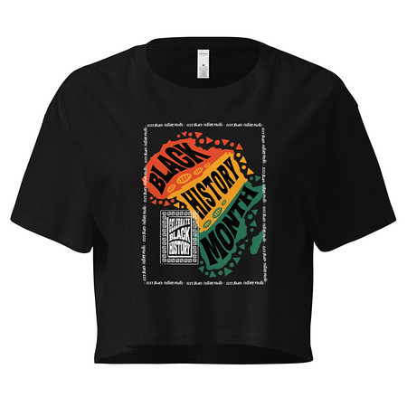 [ID: 636-G222] Black History Month - Tribal History Women's Crop Top