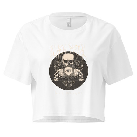 [ID: 636-G228] Black Metal - Hardcore skull theme design Women's Crop Top