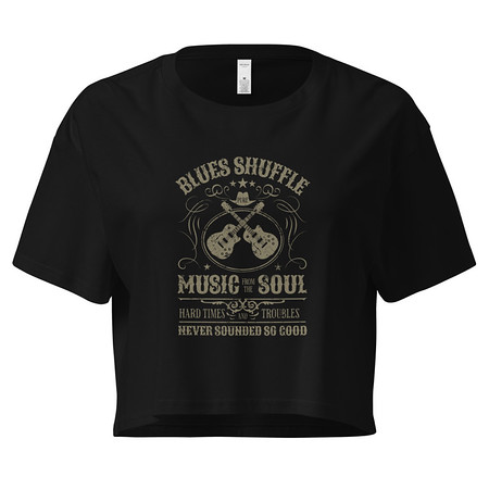 [ID: 636-G243] Blues Music from the Soul - Guitar Women's Crop Top