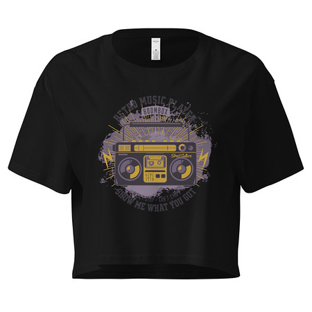 [ID: 636-G253] Boombox Music Player - Retro Women's Crop Top