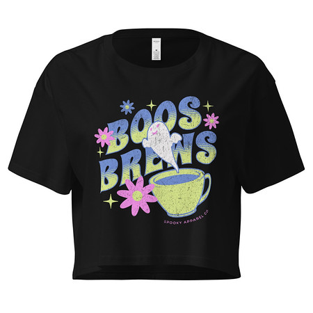 [ID: 636-G254] Boos + Brews - Halloween Women's Crop Top