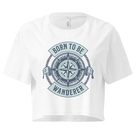 [ID: 636-G261] Born to be Wanderer - Compass Women's Crop Top