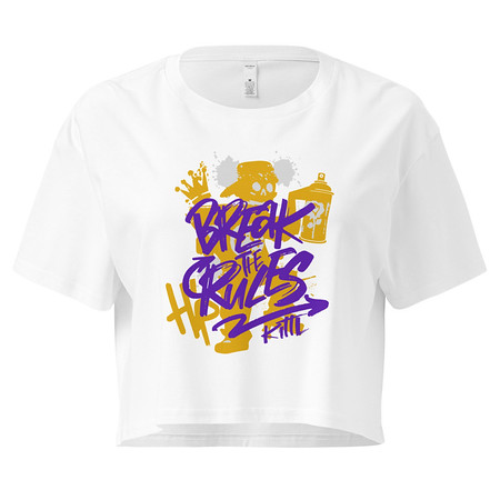 [ID: 636-G282] Break the Rules Graffiti - Spray Paint Women's Crop Top