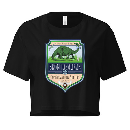 [ID: 636-G288] Brontosaurus Conservation Society Women's Crop Top