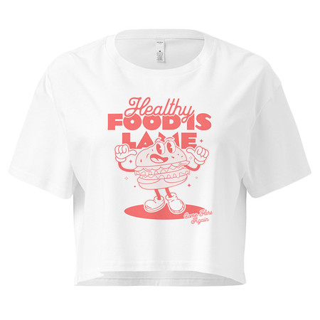 [ID: 636-G296] Burger Mascot Women's Crop Top