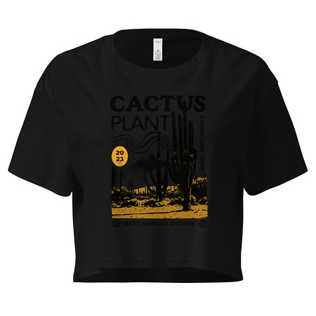 [ID: 636-G304] Cacus Plant - Desert Women's Crop Top