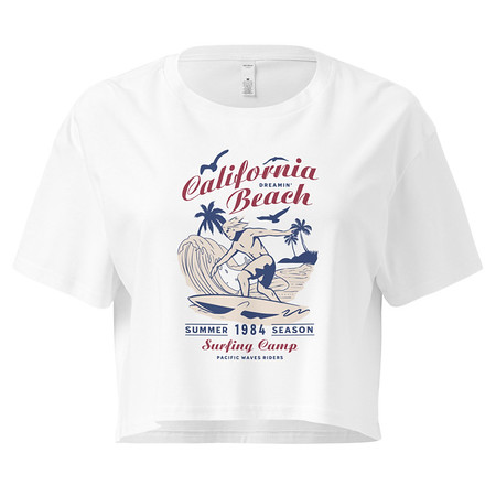 [ID: 636-G313] California Beach Surfing Women's Crop Top