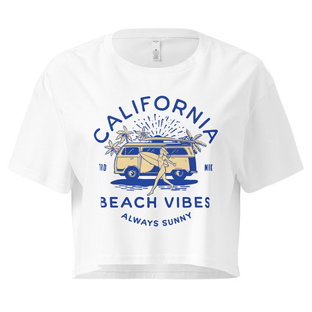 [ID: 636-G314] California Beach Vibes - Retro Camper Van Women's Crop Top