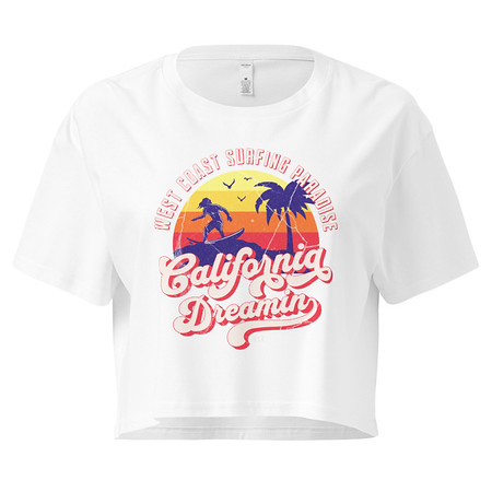 [ID: 636-G316] California Dreamin - Beach & Surf Women's Crop Top