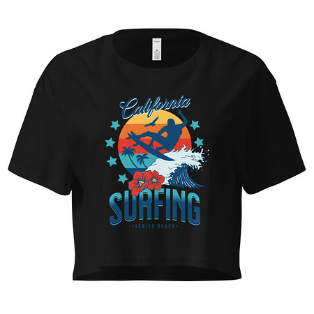 [ID: 636-G318] California Surfing - Palm Beach Women's Crop Top