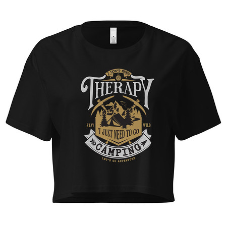 [ID: 636-G325] Camping Emblem Women's Crop Top