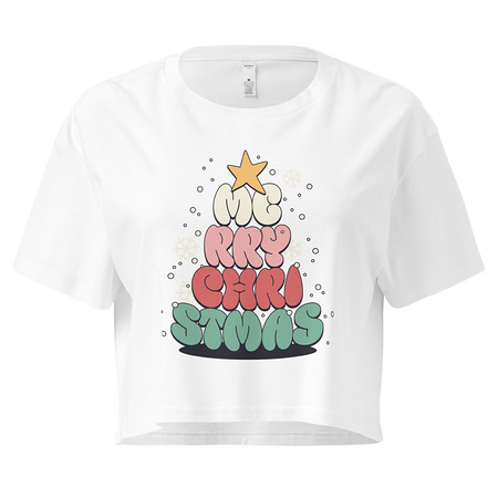 [ID: 636-G334] Cartoony Christmas Tree Women's Crop Top