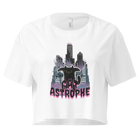 [ID: 636-G340] cat-astrophe Women's Crop Top