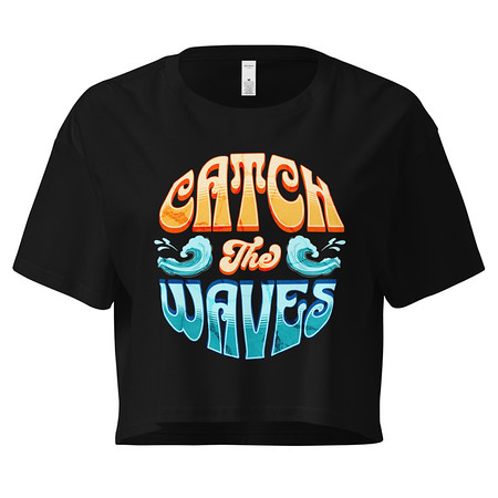 [ID: 636-G343] Catch the Waves - Beach Vibe Women's Crop Top