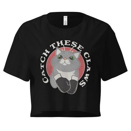 [ID: 636-G344] Catch These Claws - Cute Cat Women's Crop Top