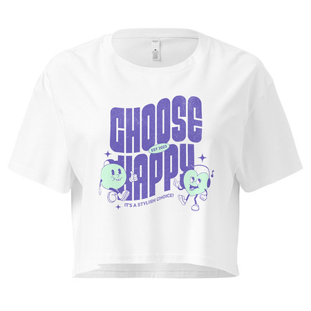 [ID: 636-G369] Choose Happy (2) Women's Crop Top